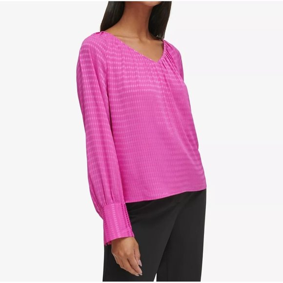 Calvin Klein Women's Blouse Magenta Size XS NWT - Picture 2 of 5